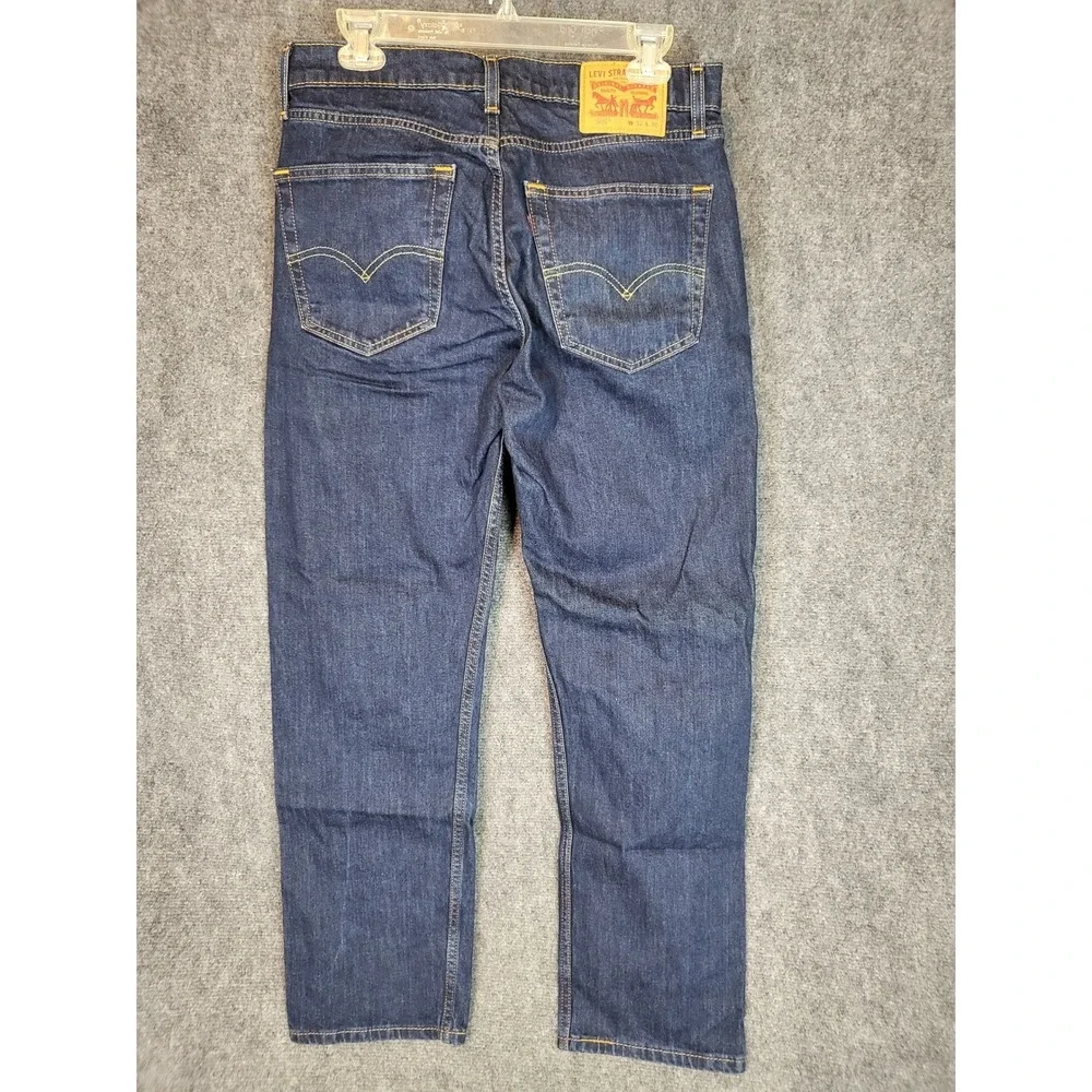 Levis 505 Mens Jeans Regular Fit Straight Leg Dark Wash‎ Denim Size W32 L30 Work